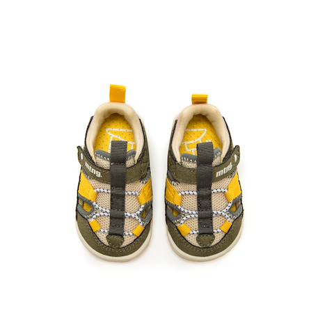 Sandales garçon textile fermeture adhésive barefoot Blue+Kaki beige 8 - vertbaudet enfant 
