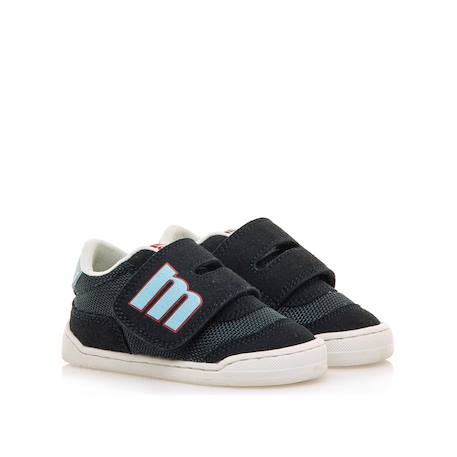 Sneakers garçon synthétique fermeture adhésive barefoot Bleu marine–pétrole+Bleu marine-turquoise+Jaune clair+Kaky+Taupe-cuir 11 - vertbaudet enfant 