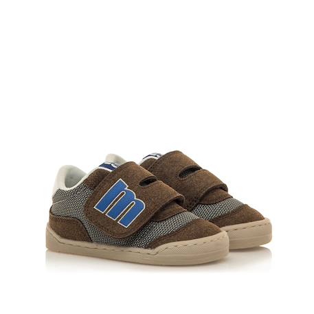 Sneakers garçon synthétique fermeture adhésive barefoot Bleu marine–pétrole+Bleu marine-turquoise+Jaune clair+Kaky+Taupe-cuir 28 - vertbaudet enfant 