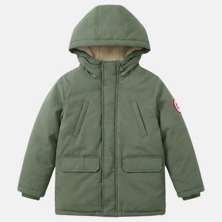 Parka garçon imprimée Kaki+Noir 3 - vertbaudet enfant 