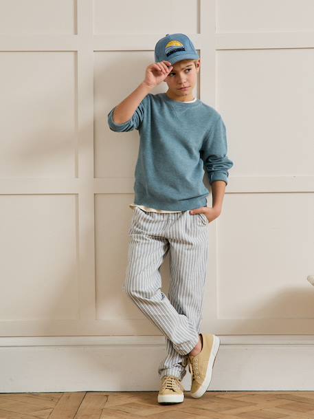 Pull sweat garçon doux bleu ardoise 2 - vertbaudet enfant 