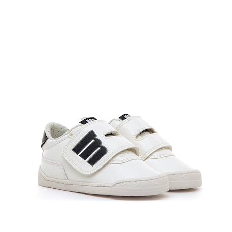 Sneakers garçon synthétique fermeture adhésive barefoot blanc-bleu marine+Blanc-bleu_marine+Blue marine 4 - vertbaudet enfant 