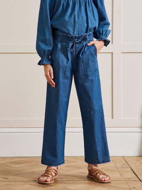 Pantalon ceinture denim denim brut 3 - vertbaudet enfant 