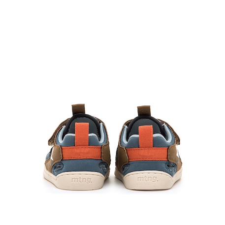 Sandales garçon textile fermeture adhésive barefoot Blue+Kaki beige 5 - vertbaudet enfant 