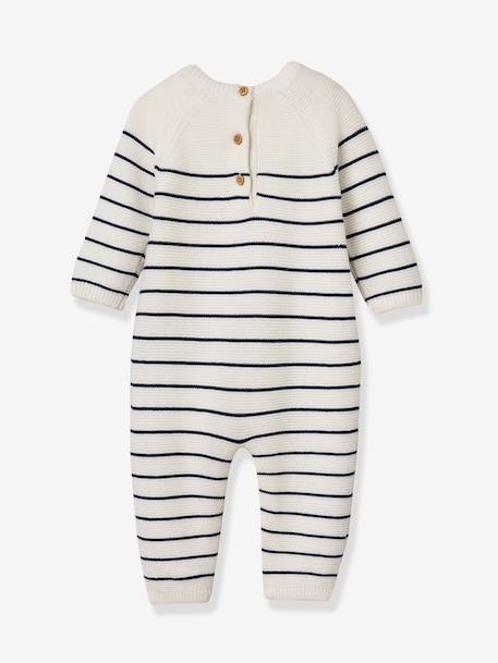 Combinaison bébé marinière marine 2 - vertbaudet enfant 