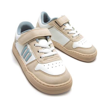 Sneakers garçon synthétique lacets- fermeture adhésive barefoot Blanc-beige+Blanco-grey+White 6 - vertbaudet enfant 