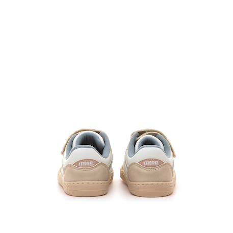 Sneakers garçon synthétique lacets- fermeture adhésive barefoot Blanc-beige+Blanco-grey+White 5 - vertbaudet enfant 