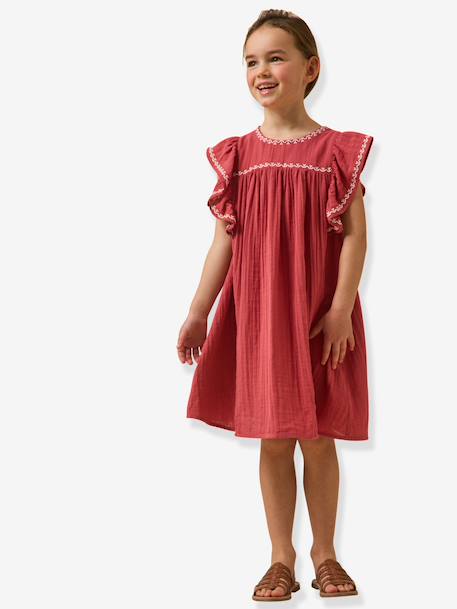Robe longue broderie grenadine 2 - vertbaudet enfant 