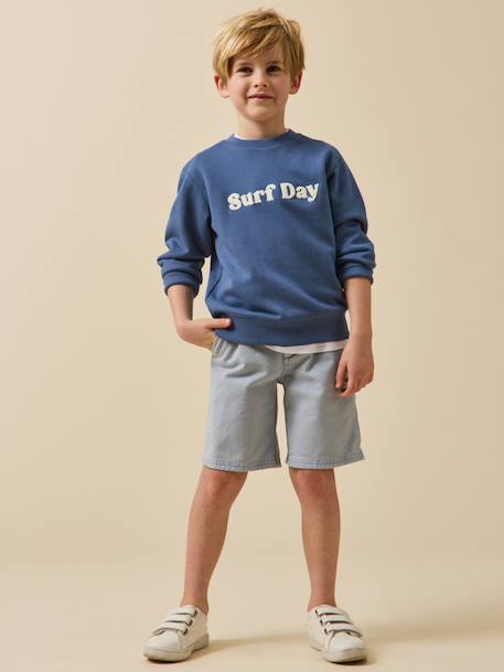 Sweat message coton bio bleu jean 4 - vertbaudet enfant 