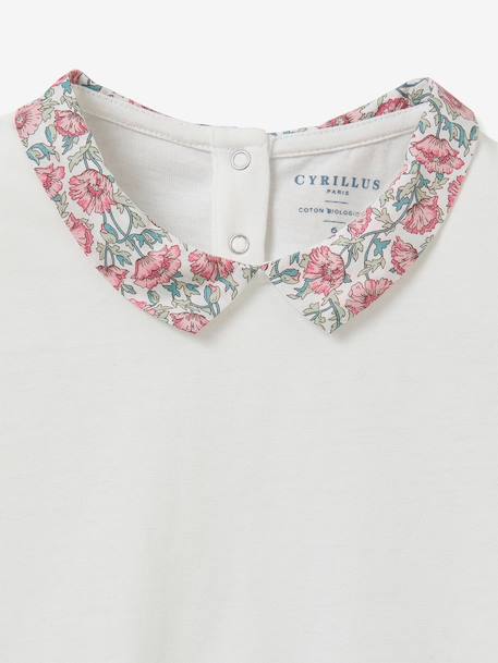 Tee shirt col habillé coton bio rose clair 3 - vertbaudet enfant 
