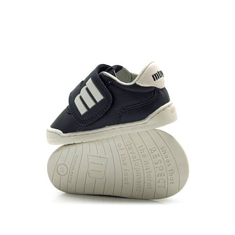 Sneakers garçon synthétique fermeture adhésive barefoot blanc-bleu marine+Blanc-bleu_marine+Blue marine 18 - vertbaudet enfant 