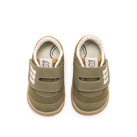 Sneakers garçon synthétique fermeture adhésive barefoot Bleu marine–pétrole+Bleu marine-turquoise+Jaune clair+Kaky+Taupe-cuir 20 - vertbaudet enfant 