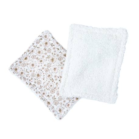 Lot de 12 lingettes lavables coton bio Ananas+Baleines+Fleurs beiges+Fleurs roses+Géométrique+Vichy vert 11 - vertbaudet enfant 