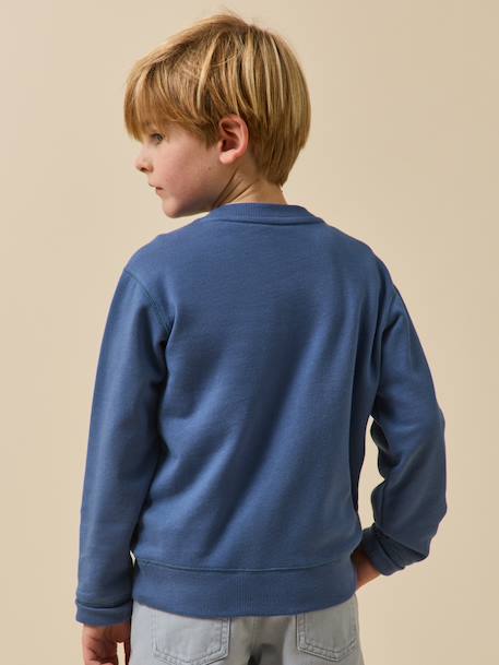 Sweat message coton bio bleu jean 5 - vertbaudet enfant 