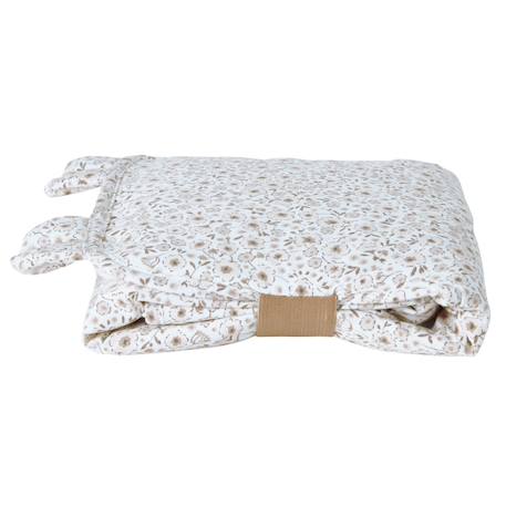 Tapis à langer de voyage coton bio Bleu+Caramel+Fleurs beiges+Vichy vert 14 - vertbaudet enfant 