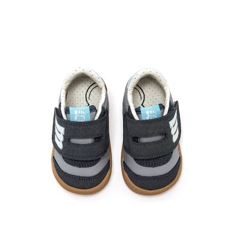 Sneakers garçon synthétique fermeture adhésive barefoot Bleu marine–pétrole+Bleu marine-turquoise+Jaune clair+Kaky+Taupe-cuir 2 - vertbaudet enfant 