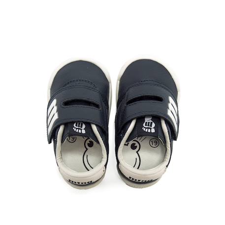 Sneakers garçon synthétique fermeture adhésive barefoot blanc-bleu marine+Blanc-bleu_marine+Blue marine 16 - vertbaudet enfant 
