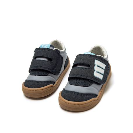 Sneakers garçon synthétique fermeture adhésive barefoot Bleu marine–pétrole+Bleu marine-turquoise+Jaune clair+Kaky+Taupe-cuir 6 - vertbaudet enfant 