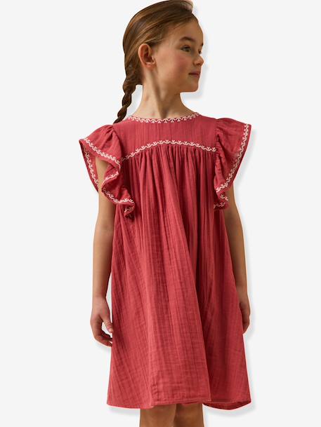 Fille-Robe longue broderie