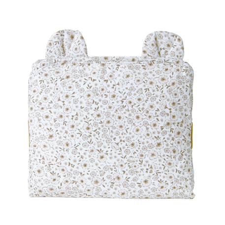 Tapis à langer de voyage coton bio Bleu+Caramel+Fleurs beiges+Vichy vert 12 - vertbaudet enfant 