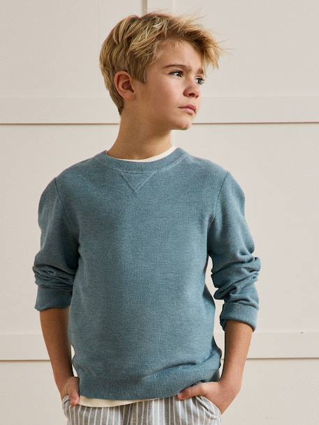 Pull sweat garçon doux bleu ardoise 4 - vertbaudet enfant 