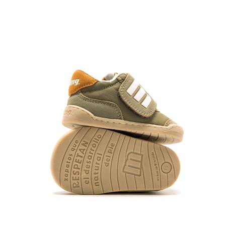 Sneakers garçon synthétique fermeture adhésive barefoot Bleu marine–pétrole+Bleu marine-turquoise+Jaune clair+Kaky+Taupe-cuir 22 - vertbaudet enfant 
