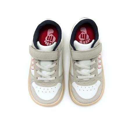 Sneakers garçon synthétique lacets- fermeture adhésive barefoot Blanc-beige+Blanco-grey+White 13 - vertbaudet enfant 