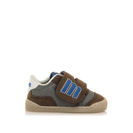 Sneakers garçon synthétique fermeture adhésive barefoot Bleu marine–pétrole+Bleu marine-turquoise+Jaune clair+Kaky+Taupe-cuir 24 - vertbaudet enfant 