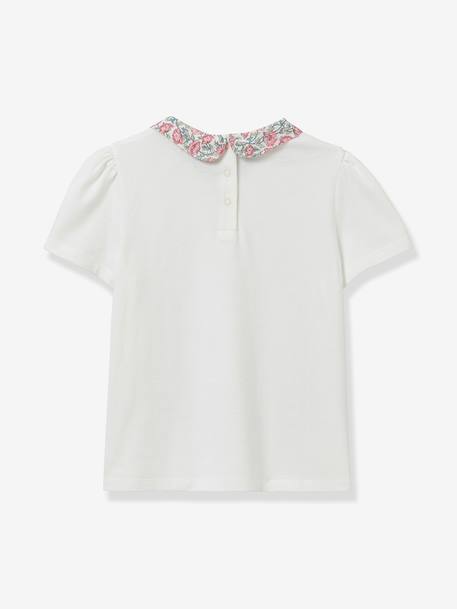 Tee shirt col habillé coton bio rose clair 2 - vertbaudet enfant 