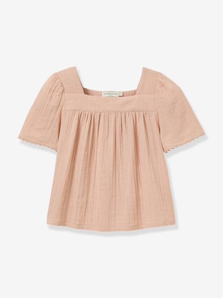 Blouse gaze coton bio rose pâle 1 - vertbaudet enfant 