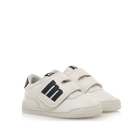 Sneakers garçon synthétique fermeture adhésive barefoot blanc-bleu marine+Blanc-bleu_marine+Blue marine 11 - vertbaudet enfant 
