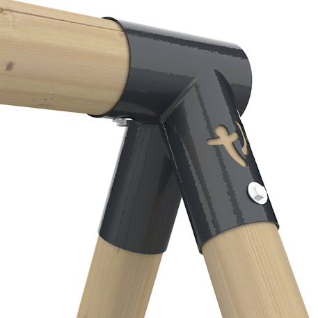 Portique 2 balançoires amandier bois h190cm Marron - gris anthracite - vert kaki - moutarde 6 - vertbaudet enfant 
