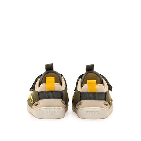 Sandales garçon textile fermeture adhésive barefoot Blue+Kaki beige 11 - vertbaudet enfant 