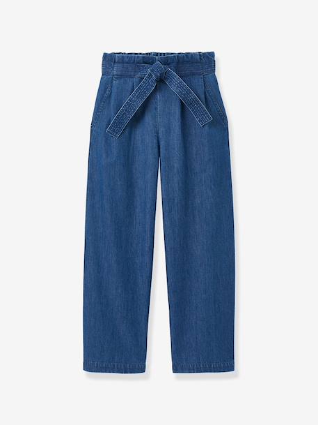 Fille-Pantalon-Pantalon ceinture denim