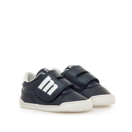 Sneakers garçon synthétique fermeture adhésive barefoot blanc-bleu marine+Blanc-bleu_marine+Blue marine 17 - vertbaudet enfant 