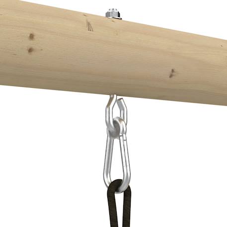 Portique 2 balançoires amandier bois h190cm Marron - gris anthracite - vert kaki - moutarde 4 - vertbaudet enfant 