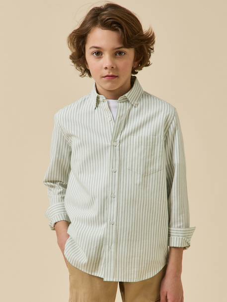 Chemise longue rayée vert 2 - vertbaudet enfant 