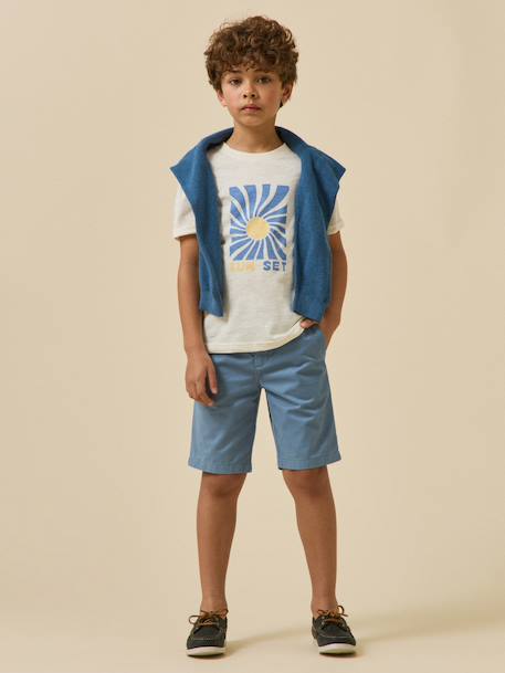 Short chino garçon bleu 3 - vertbaudet enfant 