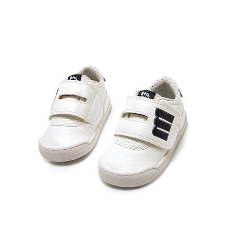 Sneakers garçon synthétique fermeture adhésive barefoot blanc-bleu marine+Blanc-bleu_marine+Blue marine 6 - vertbaudet enfant 