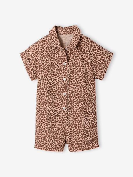 Combi short fille twill coton beige 3 - vertbaudet enfant 