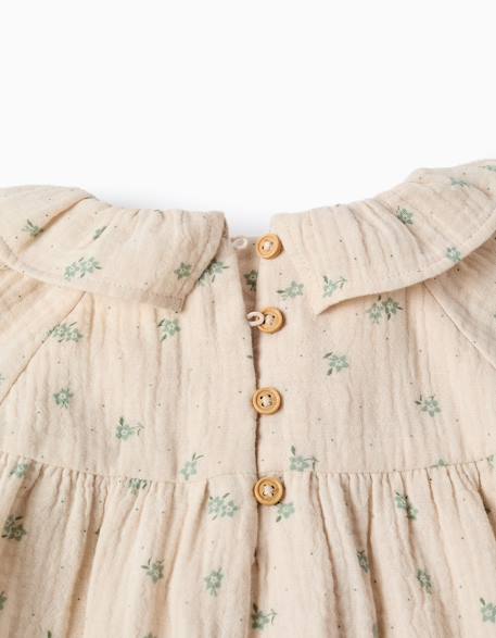Robe en coton à fleurs + bloomer b&s Beige 3 - vertbaudet enfant 