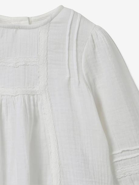 Blouse gaze de coton blanc 3 - vertbaudet enfant 