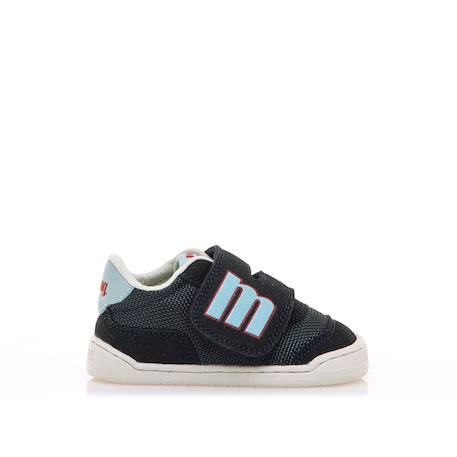 Sneakers garçon synthétique fermeture adhésive barefoot Bleu marine–pétrole+Bleu marine-turquoise+Jaune clair+Kaky+Taupe-cuir 7 - vertbaudet enfant 