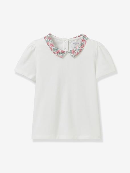 Fille-T-shirt, sous-pull-Tee shirt col habillé coton bio