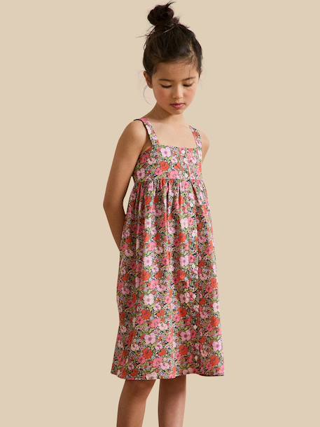 Fille-Robe-Robe fille tissu liberty meadow song
