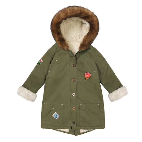 Parka longue à capuche   2-16 ans  rock & love Kaki 4 - vertbaudet enfant 