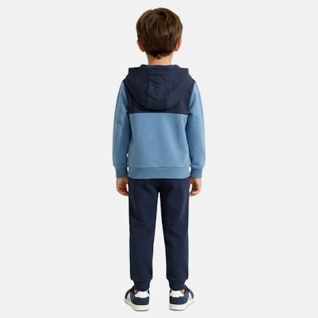 Ensemble t-shirt manches courtes veste capuche et pantalon jogging 3 pièces garçon Bleu 2 - vertbaudet enfant 