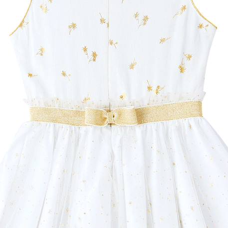 Robe demoiselle d'honneur  avec noeud hepburn Blanc doré+Blanc paillettes dorées 11 - vertbaudet enfant 