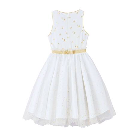 Robe demoiselle d'honneur  avec noeud hepburn Blanc doré+Blanc paillettes dorées 10 - vertbaudet enfant 