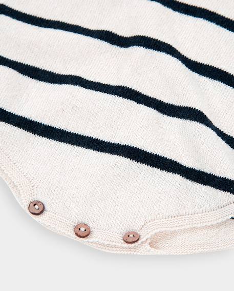 Grenouillère à rayures pour bébé Blanc 4 - vertbaudet enfant 